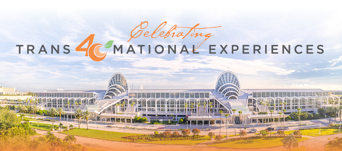 Graphic image of the Orange County Convention Center - North-South Building; thumbnail. Headline: Celebrating Transformational Experiences